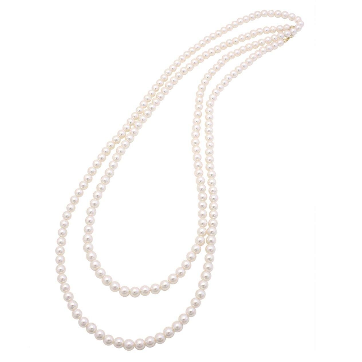 [VINGTAINE] VINGTAINE Pearl Necklace, Long, 7mm, for Entrance Ceremonies, Graduation Ceremonies, etc. A sophisticated, simple, cute, and stylish gift