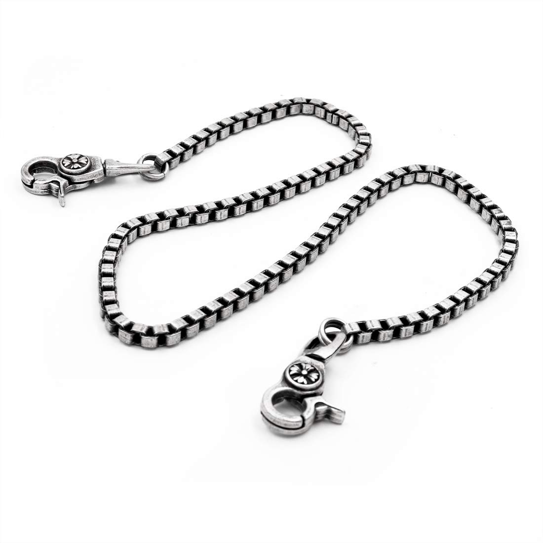 

Винтажный серебряный простой квадратный кошелек с цепочкой для ключей в стиле байкер-панк SJ56A [UNIQSUM]