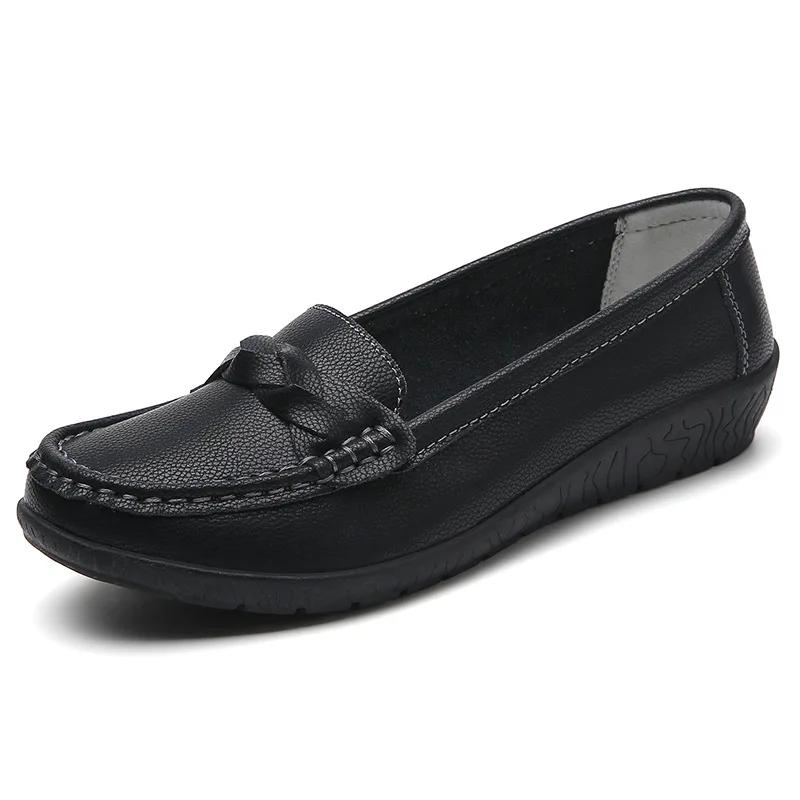 Spring Autumn Women's Shoes New Fashion Nurse Shoes Casual Flat Comfort Anti Slip Lightweight Bulltendon Bottom Flat Shoes 2025