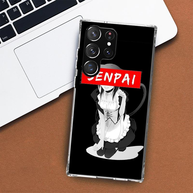 Sugoi Senpai japonské pouzdro na telefon Anime Waifu pro Samsung Galaxy S24 S23 S22 Ultra S21 S20 Fe S10 Plus S10E S9 S8 + Shell Coque
