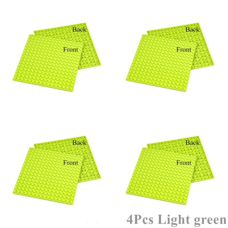 Non-Toxic 4Pcs 16X16 Dots Double-Sided Baseplate Building Blocks Base Plate Moc City Parts Educational Christmas Gift Toy For Children