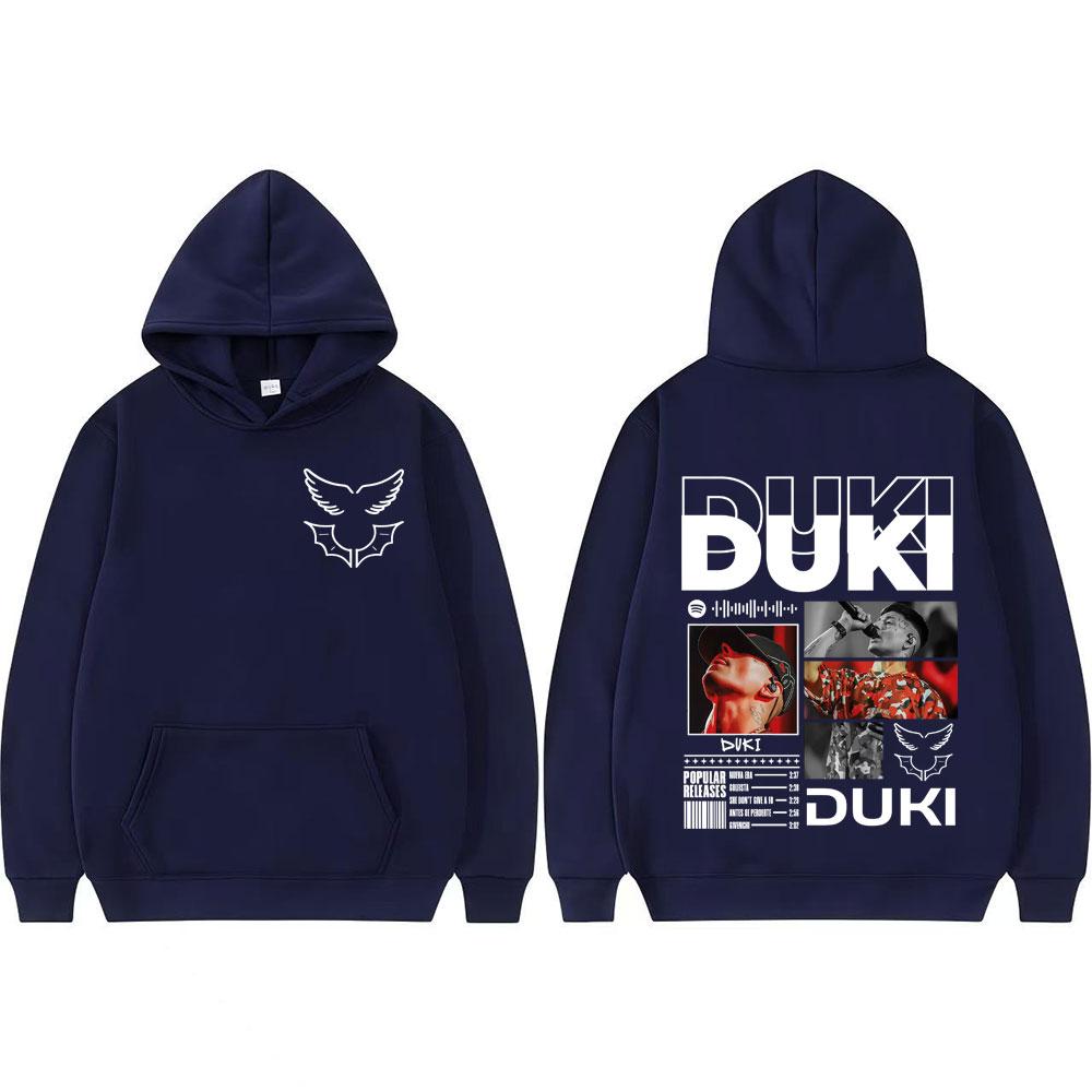 Rapper Duki Ameri World Tour 2025 Printed Long Sleeve Pullover Men's Clothing Vintage Street Pop Music Casual Hooded Sweatshirts