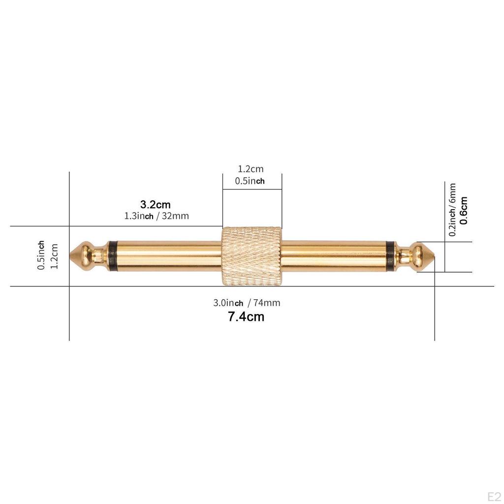 6.35mm Guitar Effects Pedal Plug Connector Lightweight Male To Adapter Straight