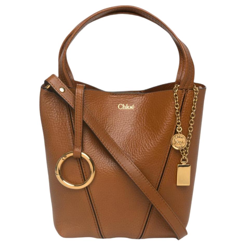 

Chloe Spin Lock Design Patchwork Design Pebbled Cowhide Crossbody Handbag Small Women Handbag Terracotta-Brown CHC25-SS812N84-26M Basic Set (Bag+Dust Bag)