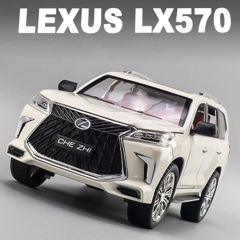 1:24 Lexus LX570 Alloy Off Road SUV Diecast Metal Model Sound and Light Toy Collect Hobby Model Ornaments Gift For Friend Boys