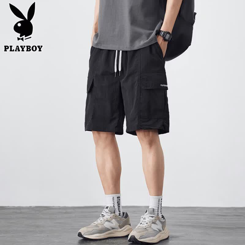 PLAYBOY Men s Summer Ice Silk Cargo Shorts 3XL