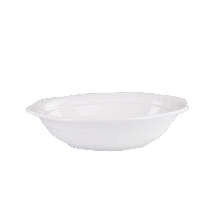 Elegant White Ceramic Pickled Fish & Noodle Bowl for Home or Restaurant Use