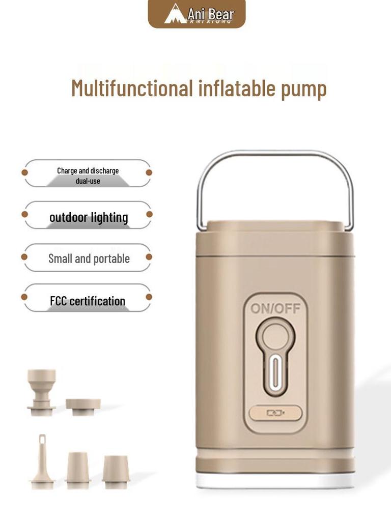 Ani Bear Outdoor Electric Pump for Air Mattress and Tent Inflation, Deflation, and Portable Lighting