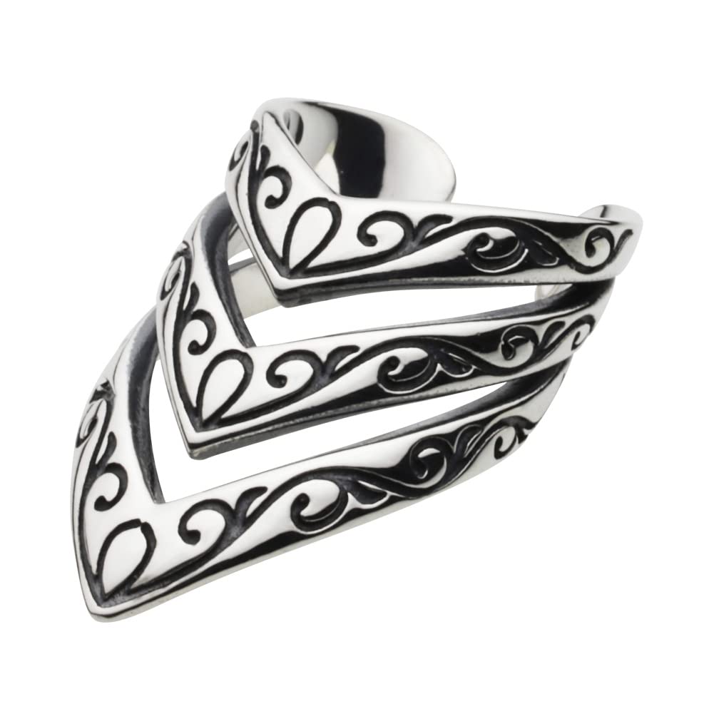 

Arabesque Armor Ear Cuff 925 Silver e2092 [Cenote] Three-tier [Silver Accessories]