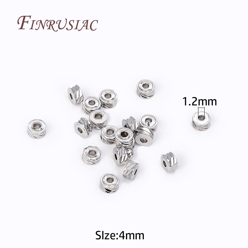 

4MM 18K Gold Plated Brass Roundel Stripe Spacer Beads,Loose Beads Separators DIY Bracelet/Necklace Making Supplies Wholesale 20 pcs