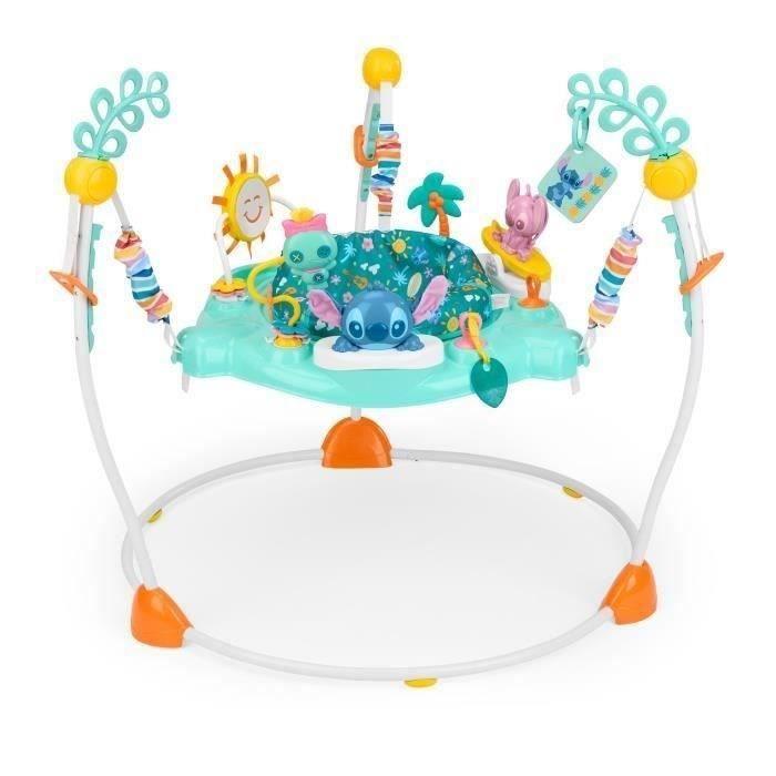 DISNEY BABY -STITCH- Baby speelmat met meerdere speeltjes, evoluerend stuiterstoeltje, 360° draaibaar 10 interactieve Disney spelletjes