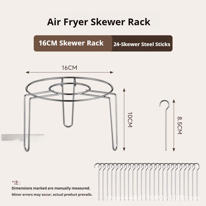Air Fryer Specialized Barbecue Rack, Round Multi-Prong Detachable Hanging Skewer Holder, Oven Barbecue Rack, (12/24/36 Skewers)