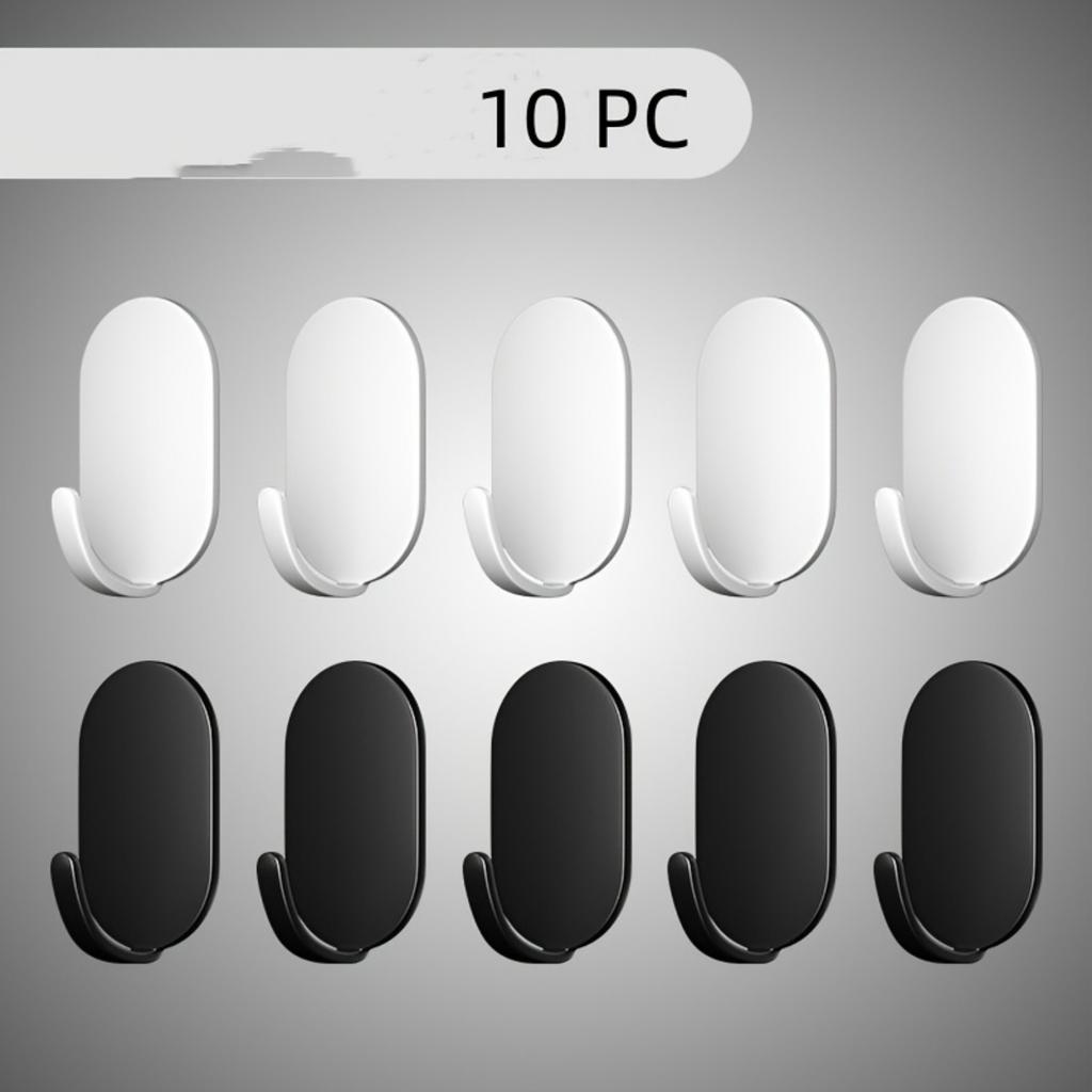 10-Piece Stainless Steel Wall Hooks for Hanging 33 Lbs (max) Heavy Duty Self-Adhesive Hooks Adhesive Hooks for Keys Bathroom Shower Outdoor.
