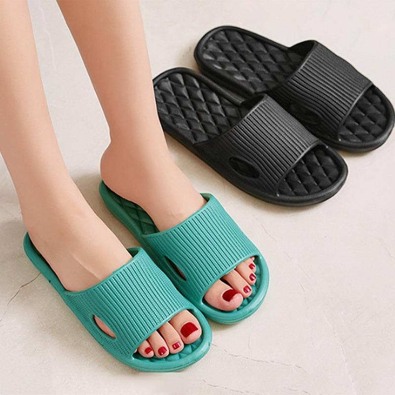 Non-Slip Slippers Men Women Indoor Home Eva Slides Bathroom Waterproof Shoes Deodorant Soft Bottom Outer Wear Sandals Flip Flops