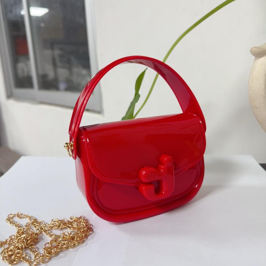 New Hot-selling J-letter Jelly Bag Portable Shoulder Oblique Span Children's Bag PVC Bag Change Bag