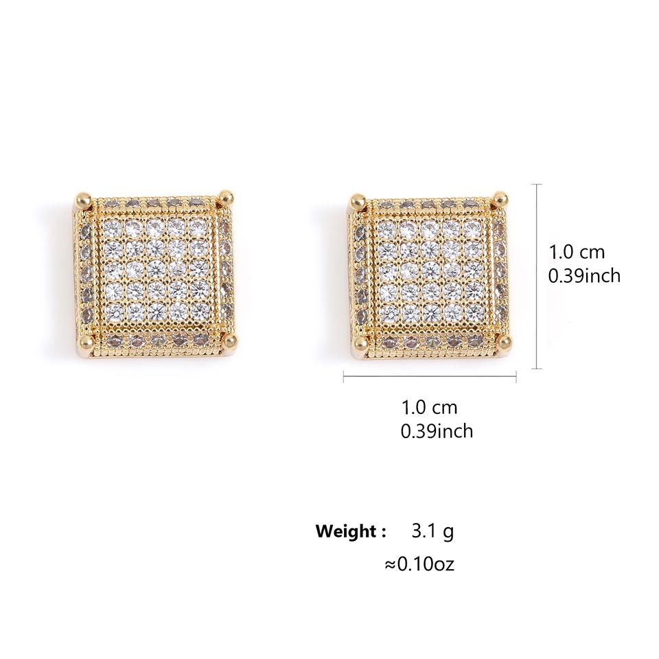 ZAKOL Buling Zirconia Earrings for Men Iced Out Micro Full Paved CZ Crystal Copper Earring Fashion Hip Hop Zircon