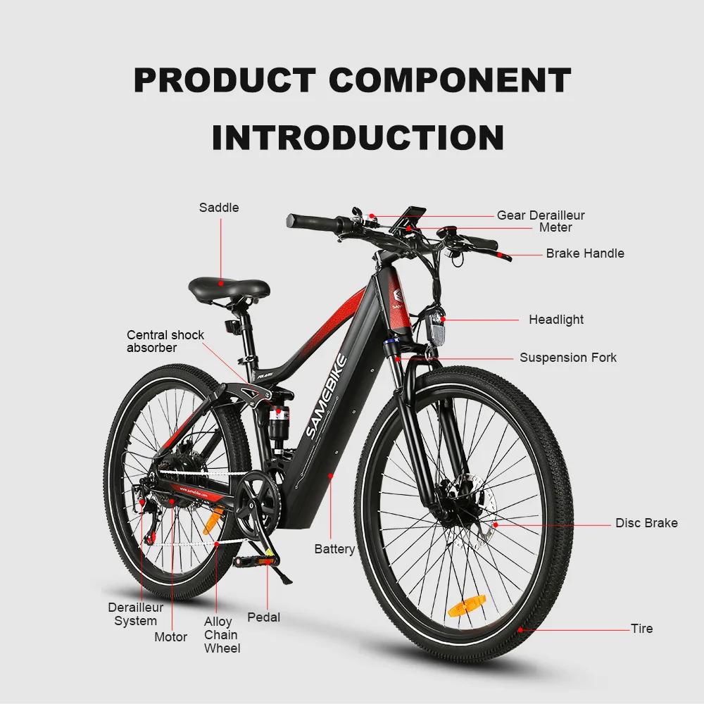 Samebike XD26 Electric Bicycle 26" Mountain Moped 750W 14AH Lithium Battery 40km/H Men's Road EBike Off Road MTB For Adults