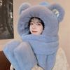 Adorável inverno quente grosso urso orelhas chapéu pelúcia cachecol luvas bonés ciclismo acessórios de calor casual simples mulheres chapéus skullies