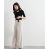 Proportion Body Dressing Ribbed Knit Sweater with Gray Women's Choker,