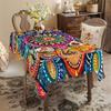 1pc Bohemian Style Tablecloth Multicolor Mandala Floral Print Table Cover For Dining Room Kitchen Party Decorative Dustproof Du