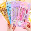 6Pcs Student Stationery Gift Set with Cute Packaging Cartoon Pencil Kit for Kids Elementary School Supplies Classroom Prize Birthday Favor