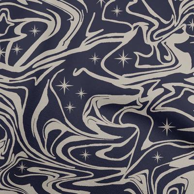 Cotton Flex Dark Blue Fabric Abstracts Sewing Material Print Fabric By The Yard 40 Inch