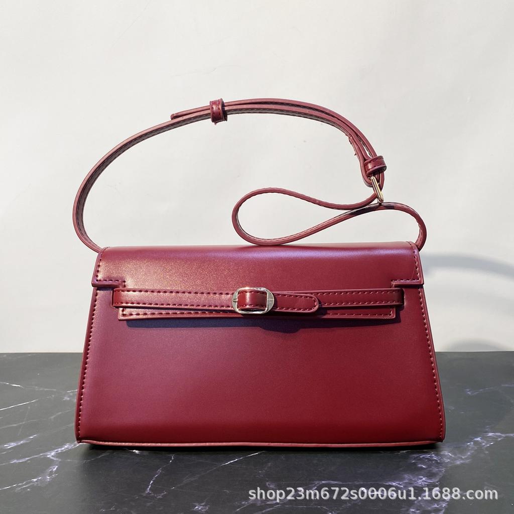 Kelly bag Manhattan high-end solid color underarm shoulder crossbody fashion French dinner bag