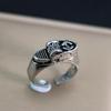 European and American Men's Trendy Metal Ring, Retro Style Cool and Handsome Design Totem Geometric Men's Ring