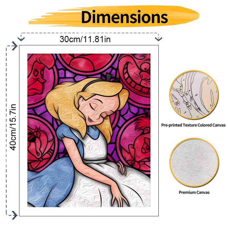 Disney Alice In Wonderland Oil Painting Art Set Handmade Diy Gift Home Decoration