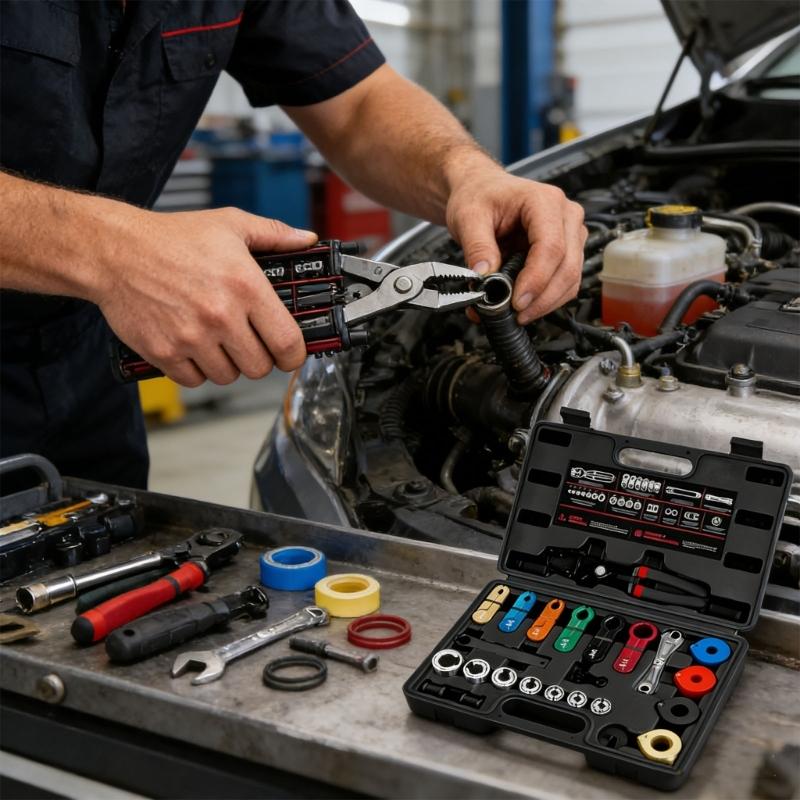 Automotive Oil Line Disconnect Tool Set for Easy Removal of Oil Oil and Radiator Hoses Color Coded Sizes for Standard