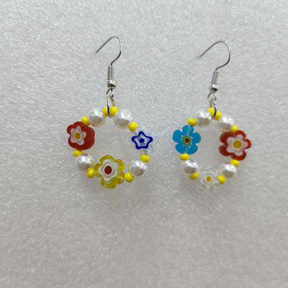 Pearl Glaze Floral DIY Jewelry Set: Earrings, Necklace & Bracelet