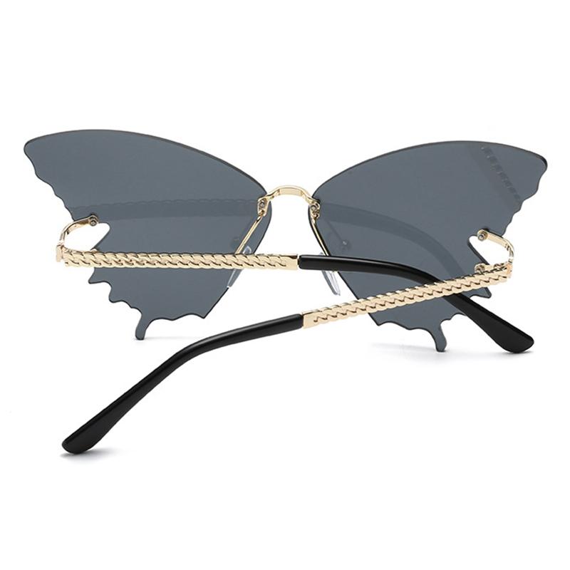 Auto-Schmetterlings-Sonnenbrille für Herren und Damen, UV-Schutz, Vintage-Radsport, randlose Sonnenbrille aus Metall