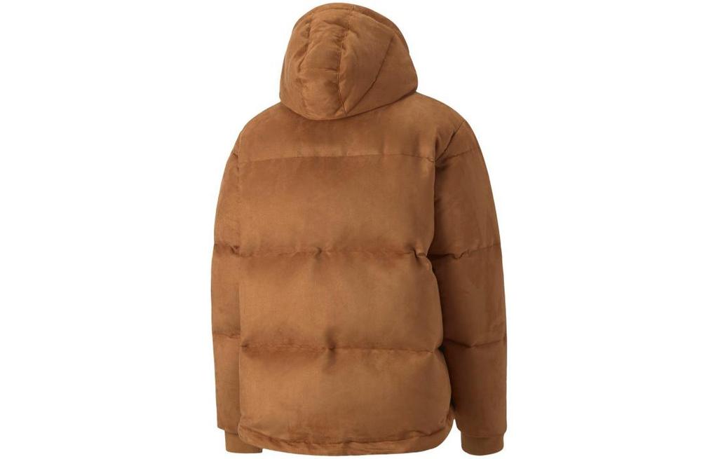 Puma MMQ Down Jackets Unisex Earth Yellow Hooded Thickened Puffer Jacket 535786-74