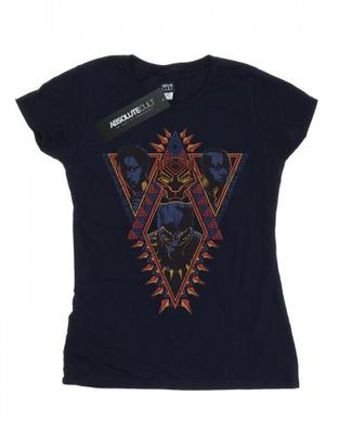 Womens/Ladies Black Panther Tribal Heads Cotton T-Shirt