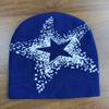 Low MOQ Cuffless Jacquard Acrylic Beanie All Print Y2K Street Hip-hop Fashion Star Pattern Custom Logo Embroidery Travel