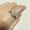 Huitan Bright Cubic Zirconia Engagement Ring for Women Fashion Gold Color Finger Jewelry for Wedding Bridal Accessories Gift