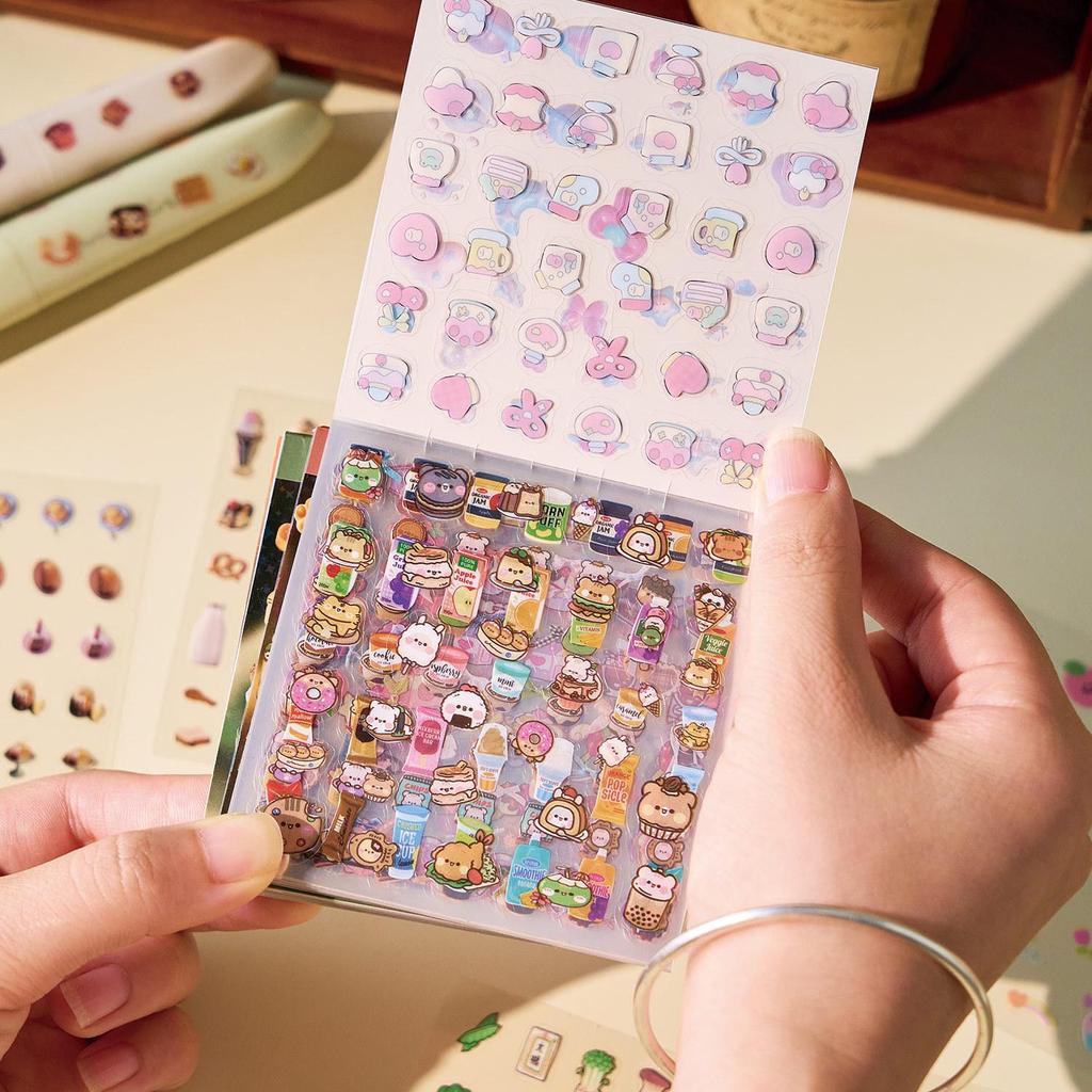 Zaomou PET Little Nose Gā Series Sticker Book: Cute Stickers for Kids' Journals & DIY Nail Art