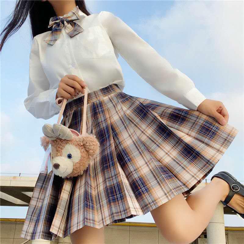 Authentic Japanese JK School Uniform Set - Gentle Cut Sailor Suit with Pleated Skirt