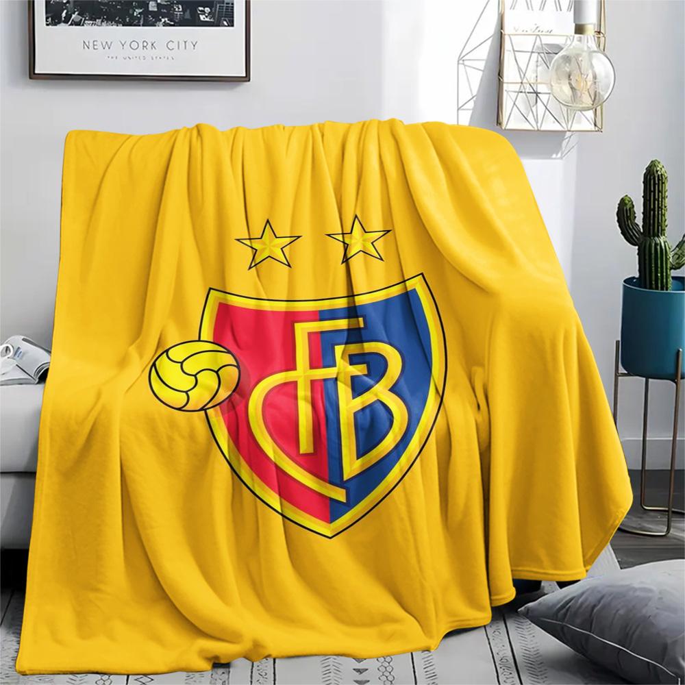 1Pc FC Basel Print Flannel Blanket High Quality Warm Comfortable Cover for All Seasons Perfect for Gifts Home Decor