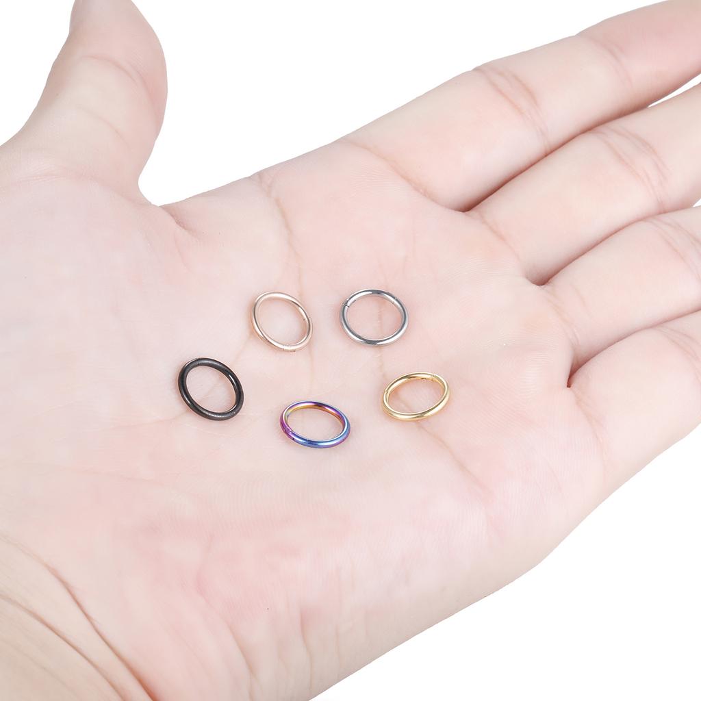10pcs/lot Steel Hinged Segment Nose Hoop Rings Septum Piercing Daith Hoop Earring Lip Cartilage Piercings Women Jewelry 14G-20G