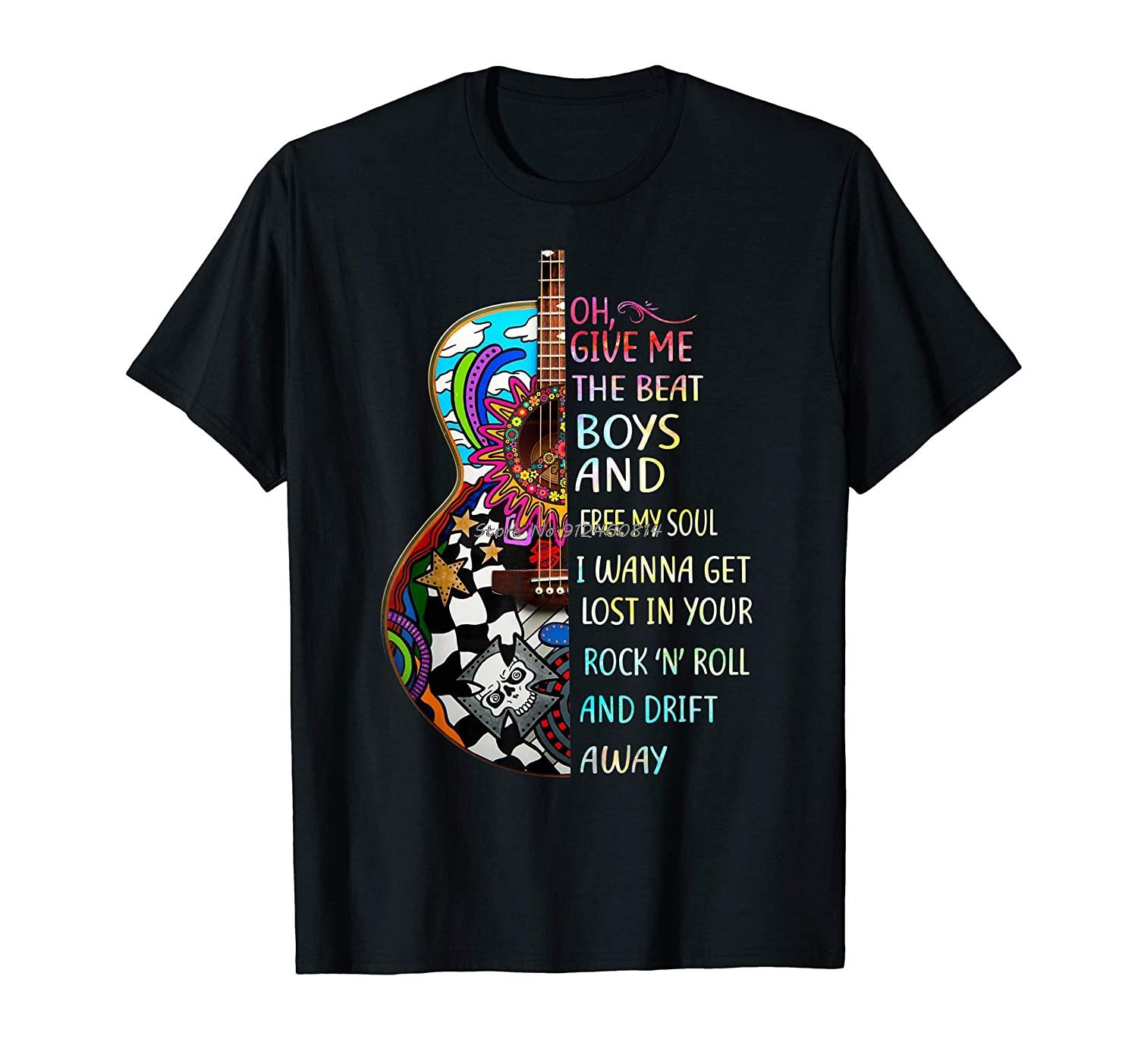 Oh Give Me The Beat And Free My Soul I Wanna Get Lost In You T-Shirt Men Cotton O-neck Tshirt Hip Hop Tees Streetwear Harajuku 3XL