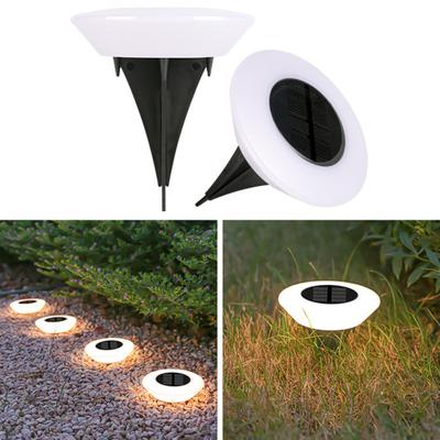 4 Pcs Solar Ground Lights Waterproof Outdoor Landscape Lights LED Lawn Lamp with Stake for Pathway Garden Yard Deck Decor
