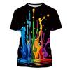 Colorful Splash Ink 3D Printing Cool Casual Street Hip-hop Personalized Short-sleeved T-shirt Tops for Men and Women Kids Tops