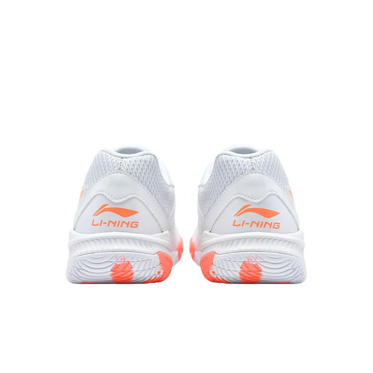 Li Ning Rocket Cloud Series Fashion Comfortable Versatile Durable Breathable Lightweight Low-Top Badminton Shoes Unisex Sneaker White Orange AYTS061-7