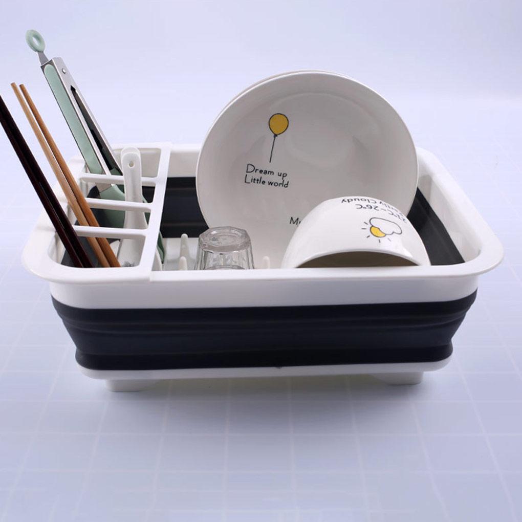 Dish Drain Basket Rack Vegetable Dishes Draining Washing Drainer Organizer Baskets Holder Multifuntion Home KitchenTool