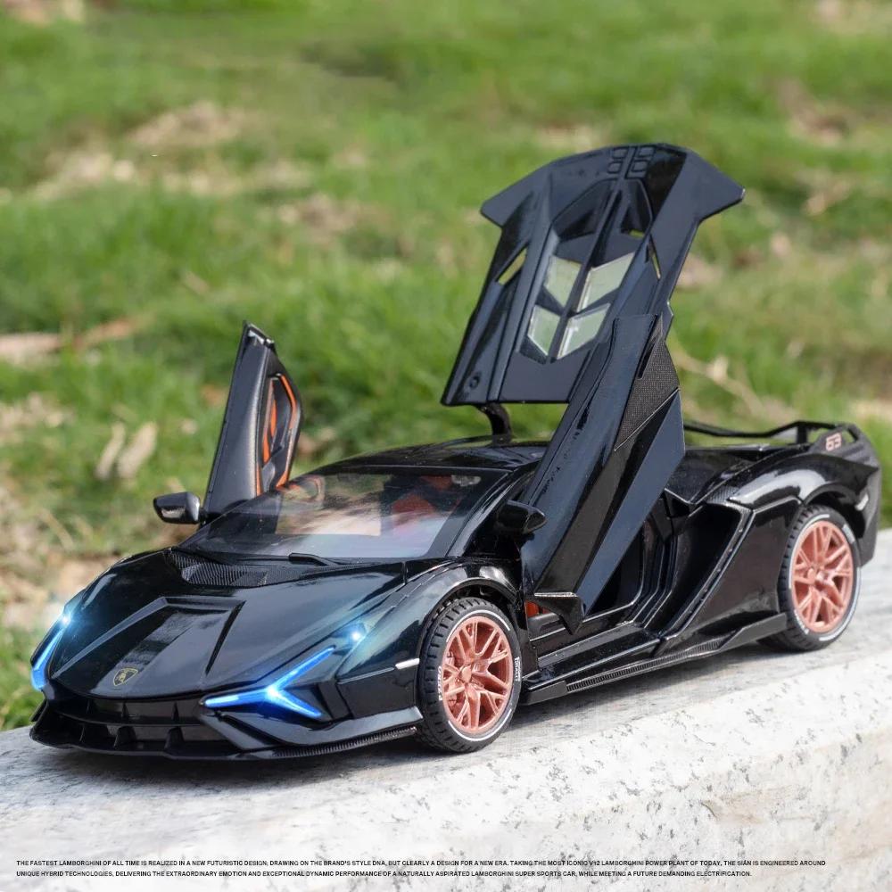 1:24 Lamborghini Sian FKP37 Auto Modell Spielzeug Legierung Diecast Rückzug Sammlung Supersportwagen Spielzeug Fahrzeug zur Dekoration Geschenke A244