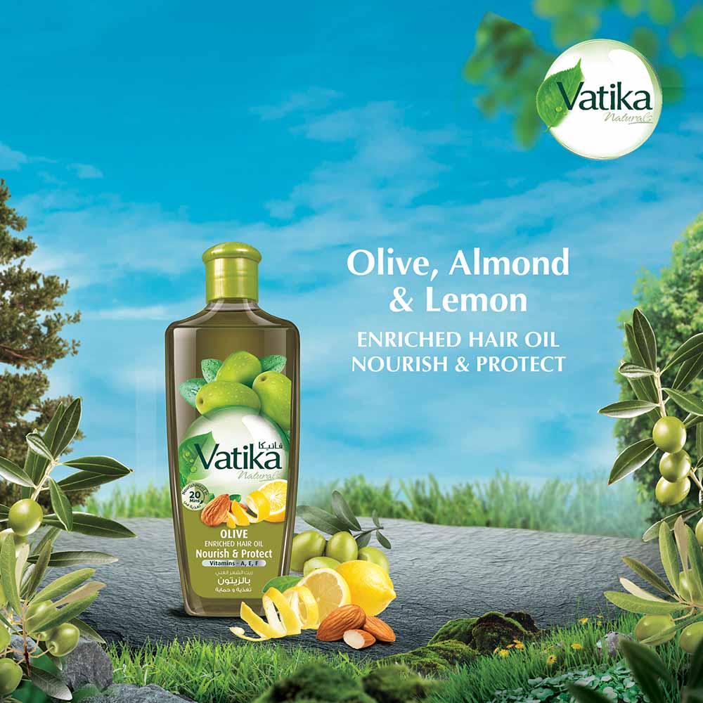 Olive Enriched Hair Oil 200ml. Vatika Naturals Dabur Multivitamin - Natural Nourish and Protect Your Hair