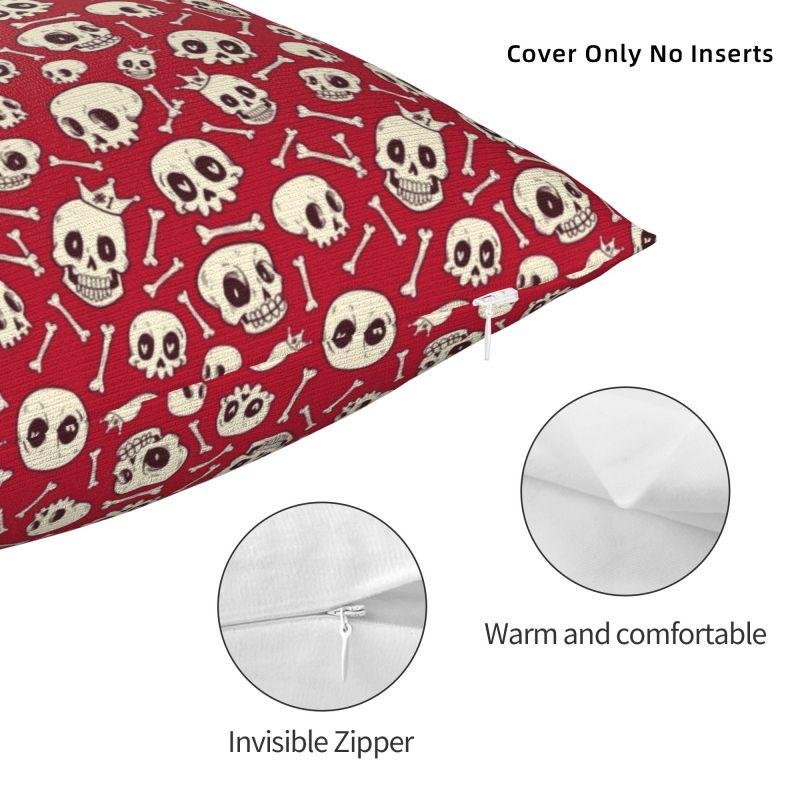 Custom Horror Skeleton Gothic Death Skull Cushion Covers 45x45cm Throw Pillow Case for Car Pillowcase Living Room Decoration