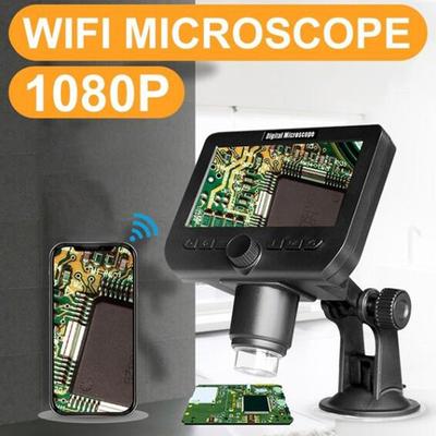 Portátil 600x wifi eletrônico 1080p microscópio de vídeo digital led lupa inspeção bateria de lítio recarregável embutida