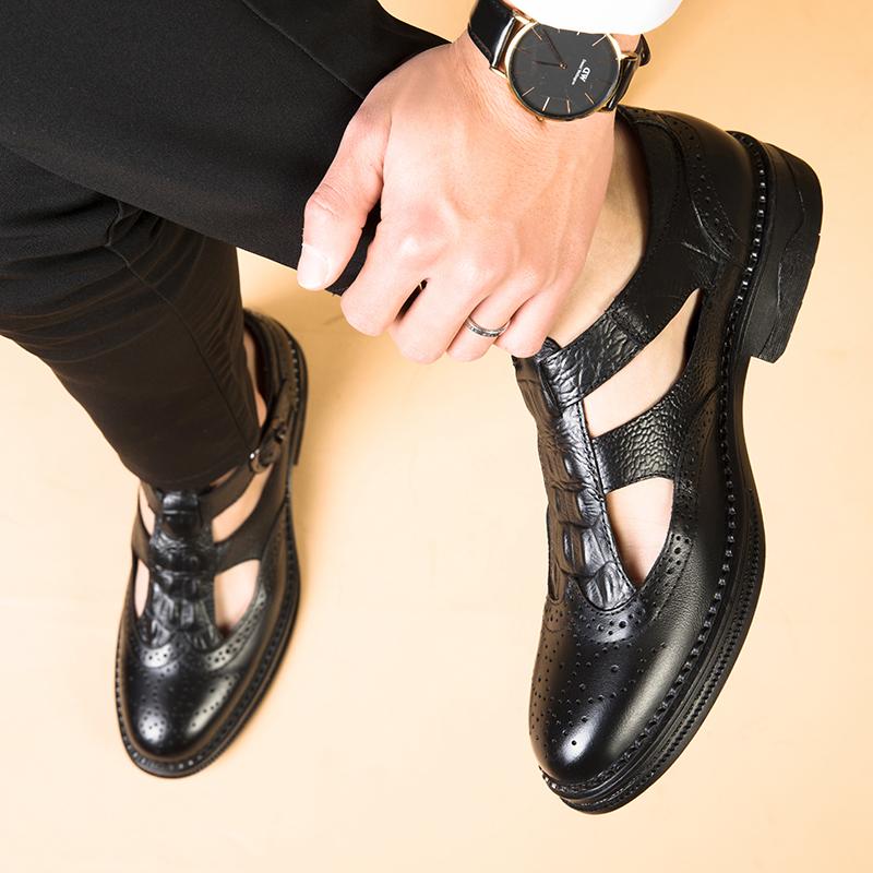 Fashion Brogue High Quality Men's Leather Shoes Made of Genuine Leathe Comfortable and Breathable Driving Outdoor Party Men's Shoes